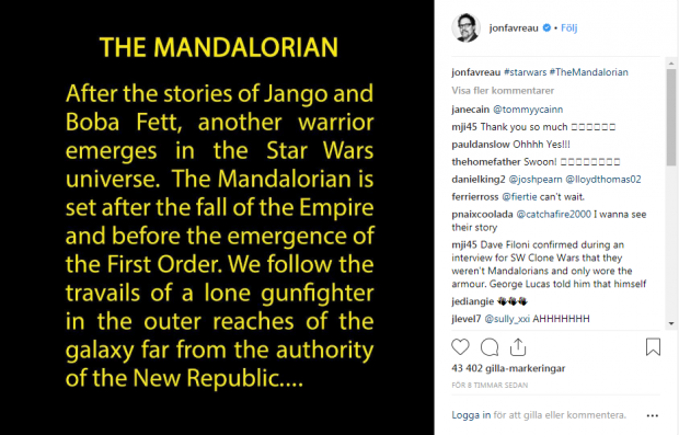 Jon Favreaus Star Wars-serie heter The Mandalorian